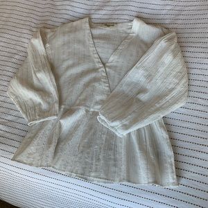 Madewell Bubble Sleeve Peplum Top